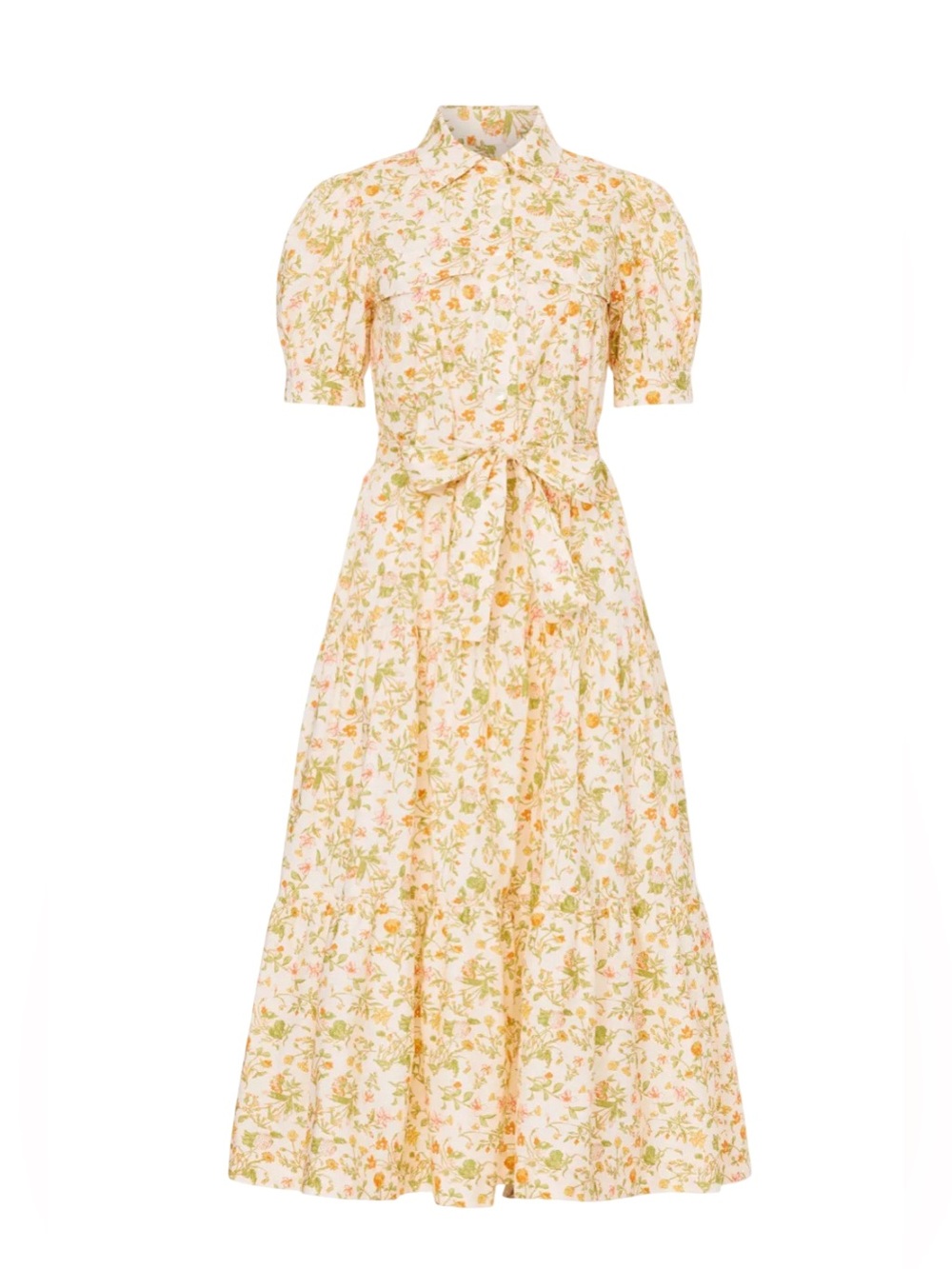 NWT Derek Lam 10 Crosby Buffy Utility Floral Midi Dress Puff Sleeve Size 6 - Picture 4 of 13